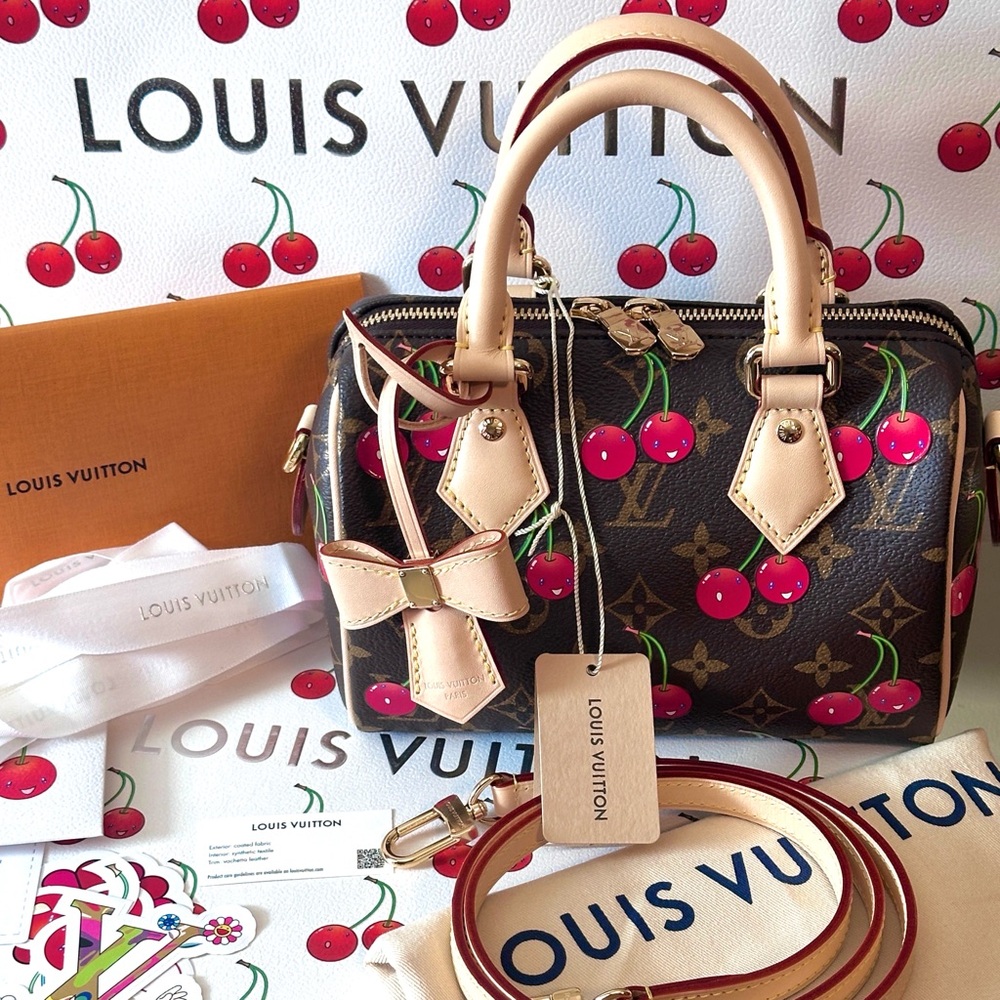 🆕💖 Louis Vuitton LV X TM Murakami Cherry Cerises Speedy 20 - Picture 13 of 17